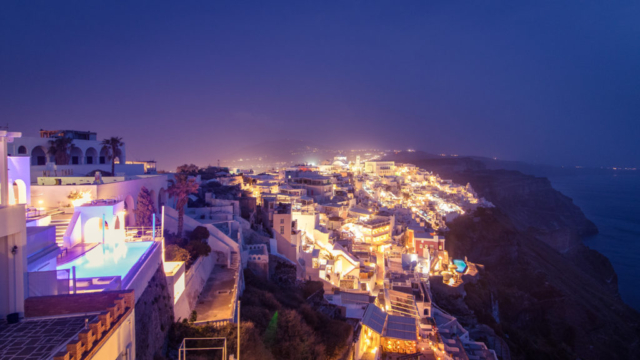 Santorini, Greece, Fira, Night